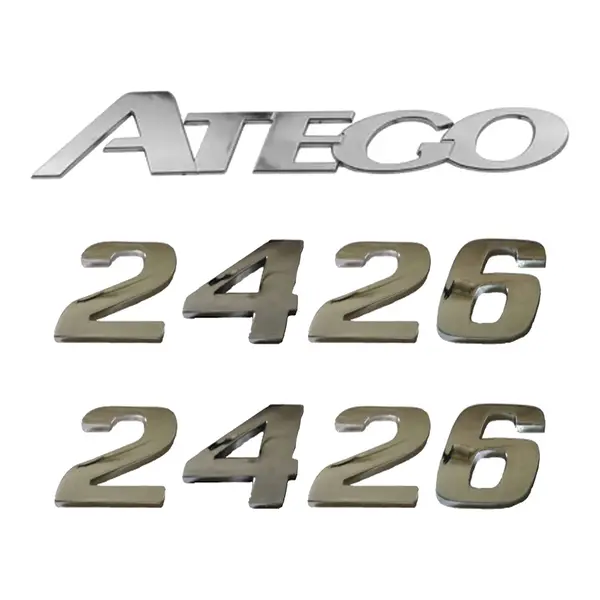 Jogo Emblema Adesivo Cromado Caminhão MB 2426 Atego