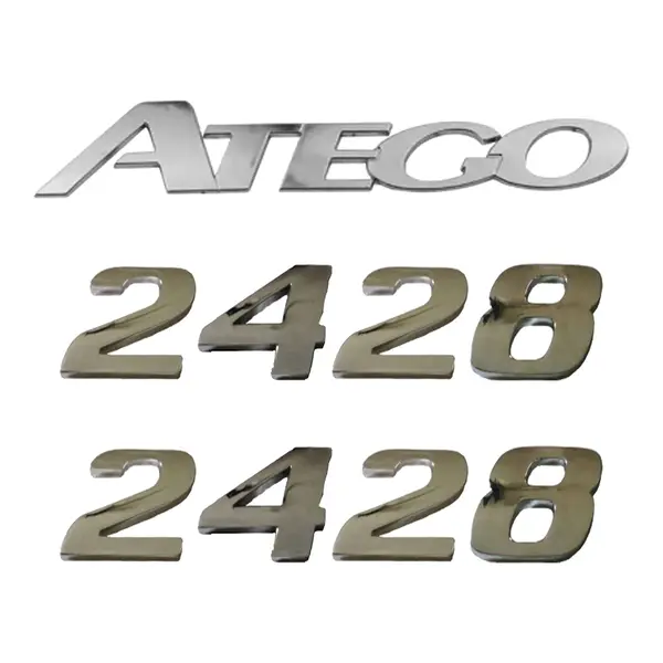 Jogo Emblema Adesivo Cromado Caminhão MB 2428 Atego