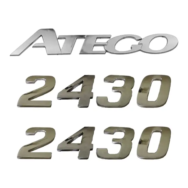 Jogo Emblema Adesivo Cromado Caminhão MB 2430 Atego