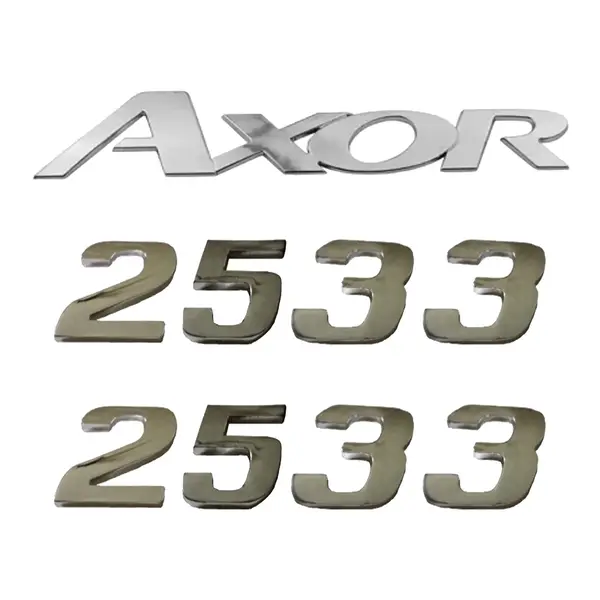Jogo Emblema Adesivo Cromado Caminhão MB 2533 Axor