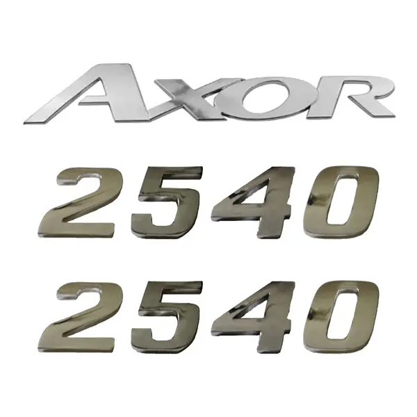 Jogo Emblema Adesivo Cromado Caminhão MB 2540 Axor