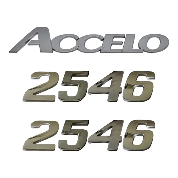 Jogo Emblema Adesivo Cromado Caminhão MB 2546 Accelo