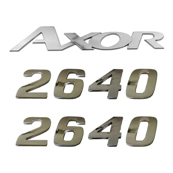 Jogo Emblema Adesivo Cromado Caminhão MB 2640 Axor