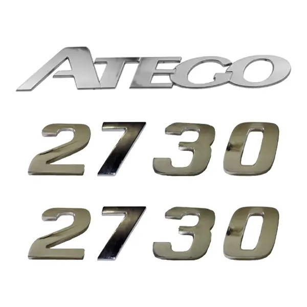Jogo Emblema Adesivo Cromado Caminhão MB 2730 Atego