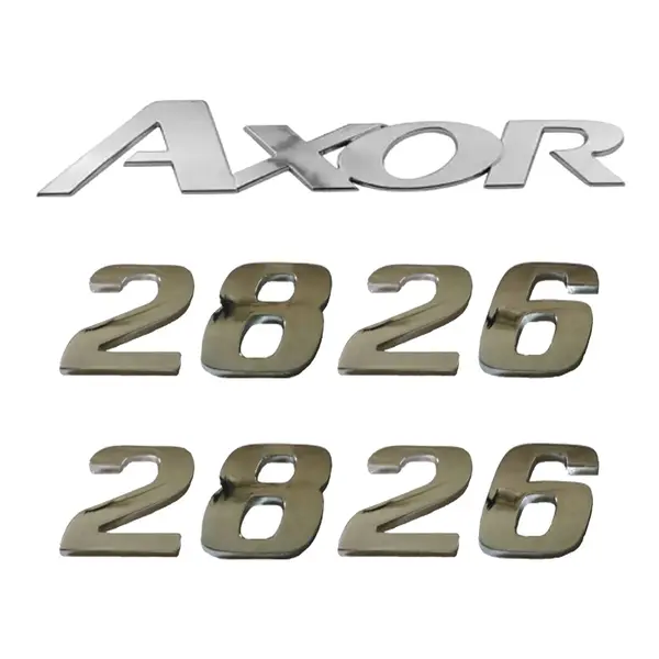 Jogo Emblema Adesivo Cromado Caminhão MB 2826 Axor