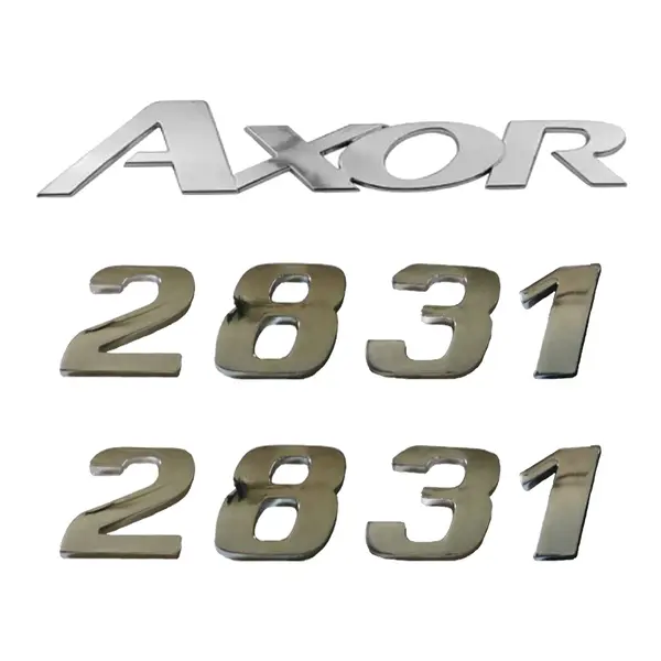 Jogo Emblema Adesivo Cromado Caminhão MB 2831 Axor
