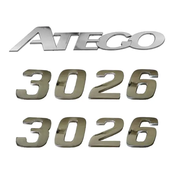 Jogo Emblema Adesivo Cromado Caminhão MB 3026 Atego
