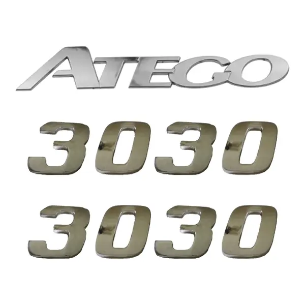 Jogo Emblema Adesivo Cromado Caminhão MB 3030 Atego