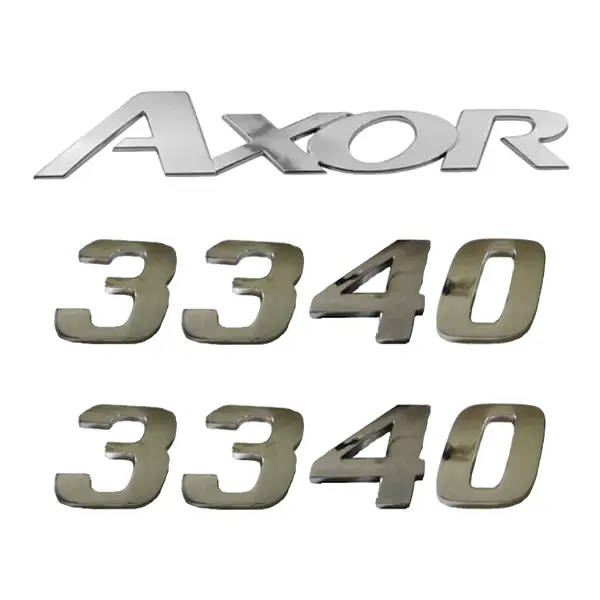 Jogo Emblema Adesivo Cromado Caminhão MB 3340 Axor