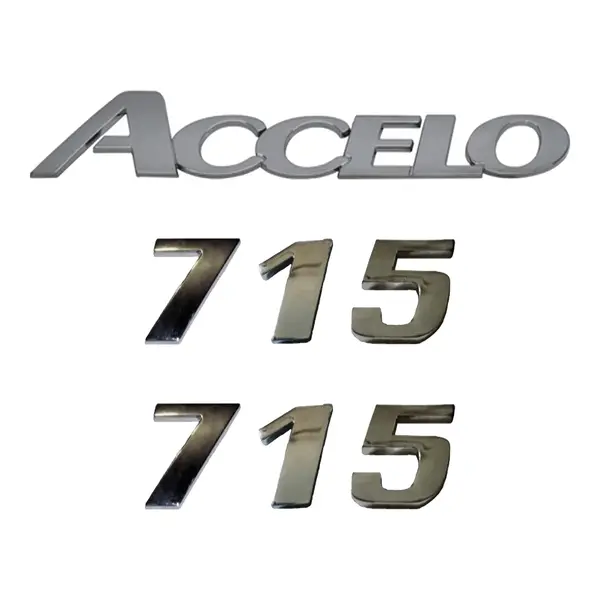 Jogo Emblema Adesivo Cromado Caminhão MB 715 Accelo