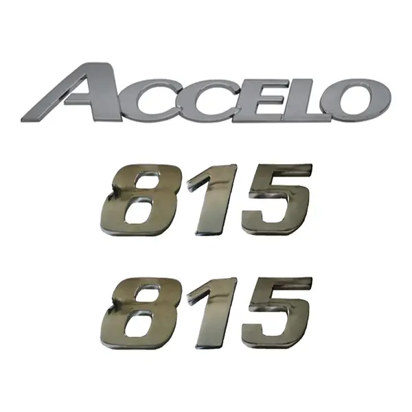 Jogo Emblema Adesivo Cromado Caminhão MB 815 Accelo