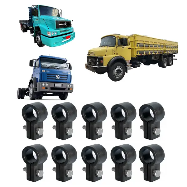 KIT 10 Abraçadeira Tirante Espelho Caminhão MB VW Ford 18MM