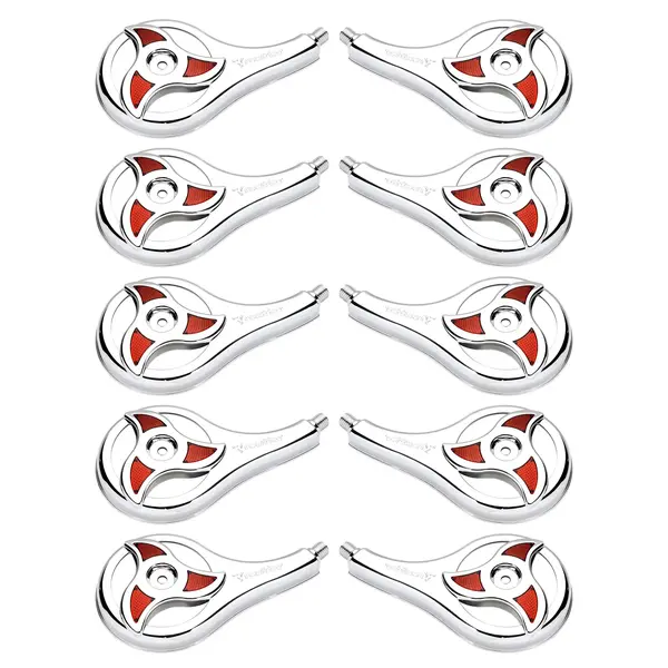 KIT 10 Calotas Rodo-ar Caminhão Elipse Vermelho Resfriar Plástico
