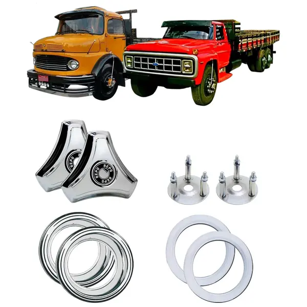 KIT 2 Calota 3 Pontas Aro 20 Rodoar Alta C/aro Faixa Sup.