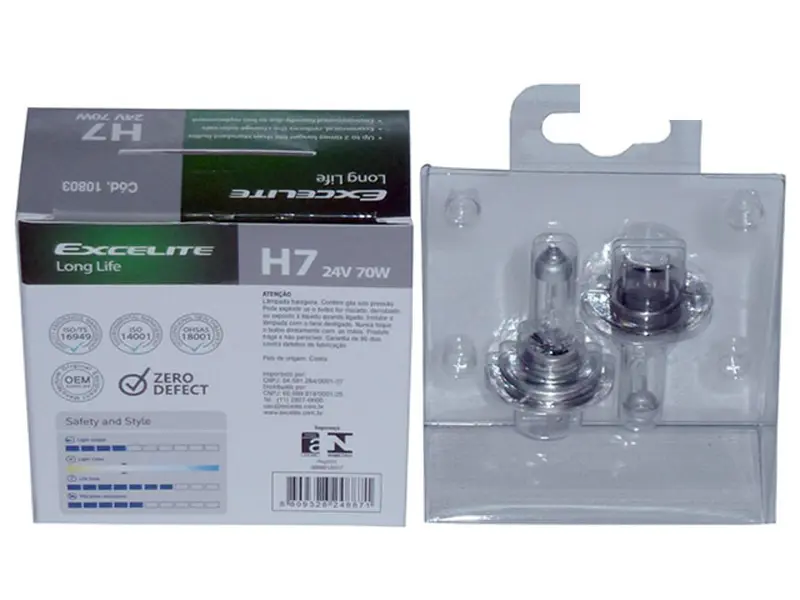 Kit 2 Lampadas H7 24V 70W Caminhao Onibus Original — H724V