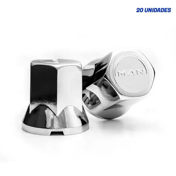Kit 20 Capas Porca Cromada MAN 32mm