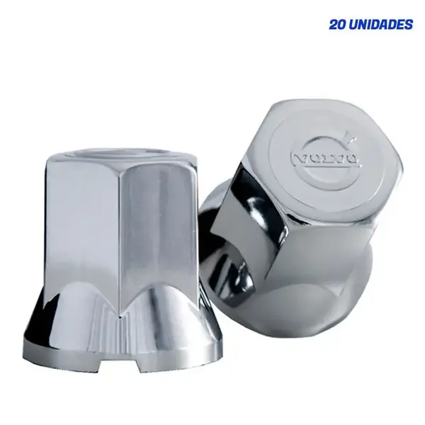 Kit 20 Capas Porca Cromada Volvo 33mm