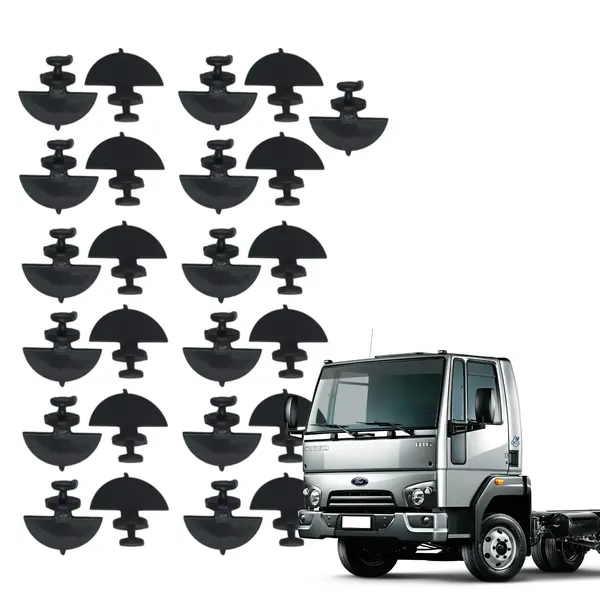 Kit 25 Ganchos de Plástico para Cortina Ford Cargo a partir de 2011