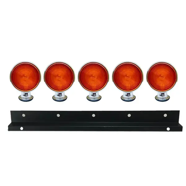 Kit 5 Lanternas Foguinho Laranja Cromada com suporte