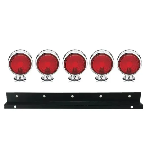 Kit 5 Lanternas Foguinho Vermelha Cromada com suporte