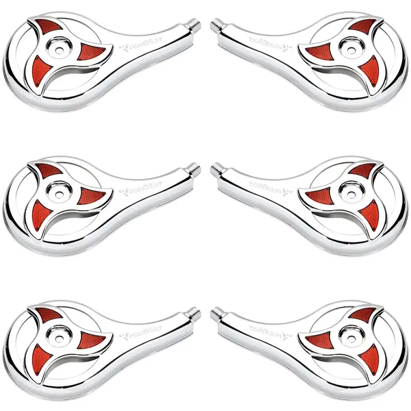 KIT 6 Calotas Rodo-ar Caminhão Elipse Vermelho Resfriar Plástico