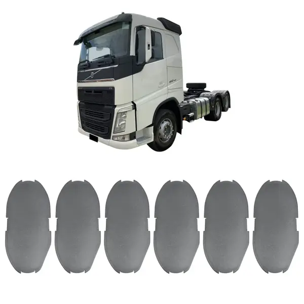Kit 6 Peças Tampa Suporte Meio Paralama para Caminhão Volvo FH 2015 - Durabilidade e Ajuste Perfeito