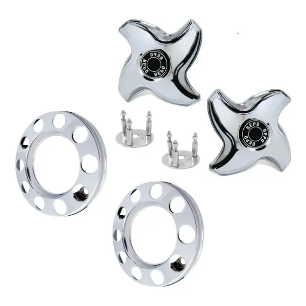 KIT Calota 10 Furo Caminhão MB VW Cargo Aro 20 22,5 P/rodoar