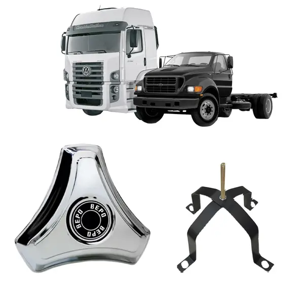 KIT Calota 3 Ponta Aro 20/22 Ford CARGO/14000 e VW C/suporte