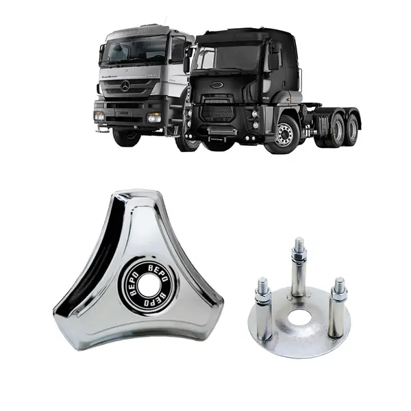 KIT Calota 3 Pontas Aro 20/22 Caminhão p/ Rodoar c/ Suporte