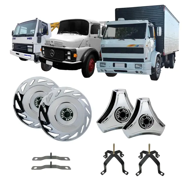 KIT Calota Aro 20 MB VW Ford 3 Pontas com Suporte