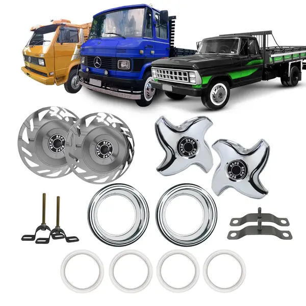 KIT Calota Caminhão Aro 16 Fechada MB 608 VW F4000 C/aro