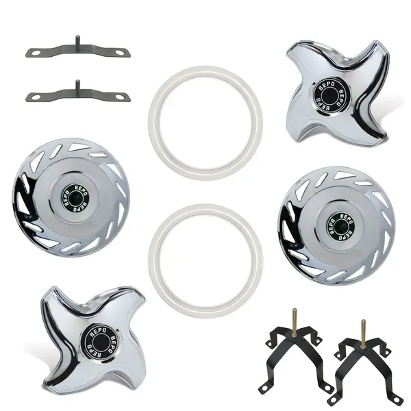 KIT Calota Caminhão Dianteira Aro 20 Miolo 4 Pontas C/faixa