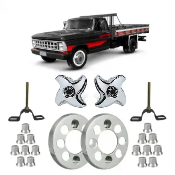 Kit Calota Caminhão Ford F4000 e D40 Aro 16 com 8 Furos - Completo e Durável