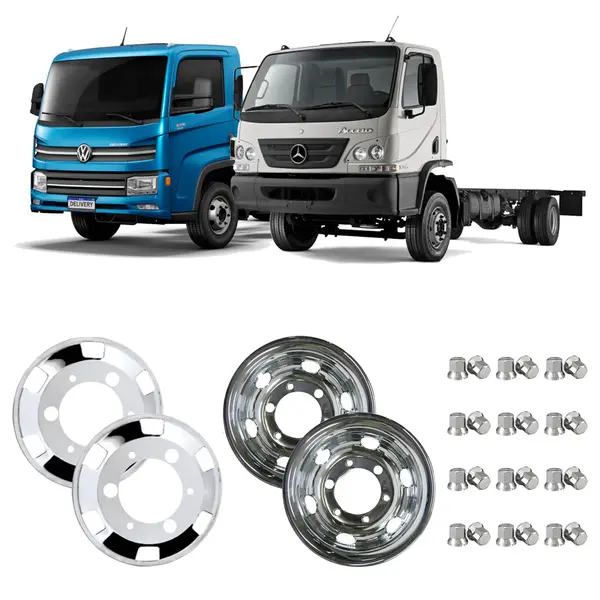 KIT Calota MB Accelo e VW Delivery Novo Aro 17,5 Speedline