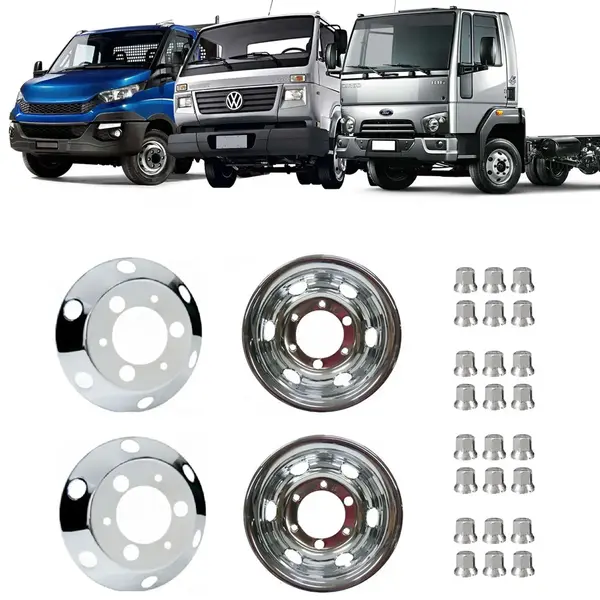 KIT Calotas Caminhão MB VW Ford Cargo Daily Micro Aro 17,5 Speed