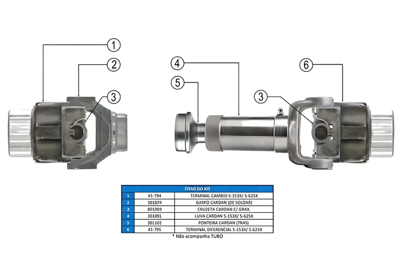 KIT Cardan para VW Amarok Aco 610MM — 2H0521101C