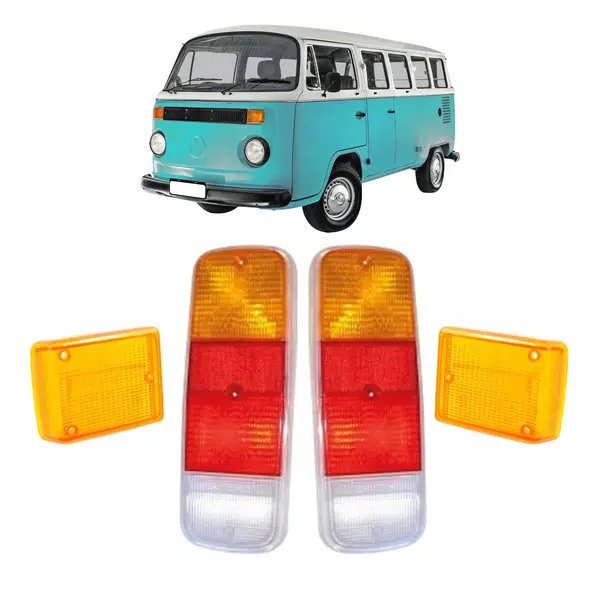 KIT Lente Lanterna Traseira e Pisca Perua Kombi Clipper