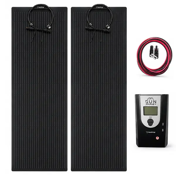 Kit Placa Painel Solar Resfriar Flexível 200W para Caminhão 12V 24V
