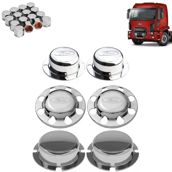 Kit Sobre Tampa Cubo Cromada para Caminhão Ford Cargo 6×2