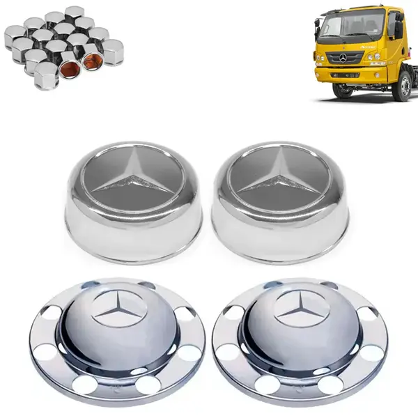 Kit Sobre Tampa Cubo Cromada para Caminhão MB Accelo 4×2