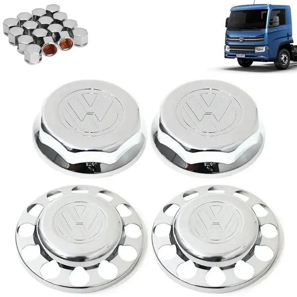 Kit Sobre Tampa Cubo Cromada para Caminhão VW Delivery Após 2018 4×2