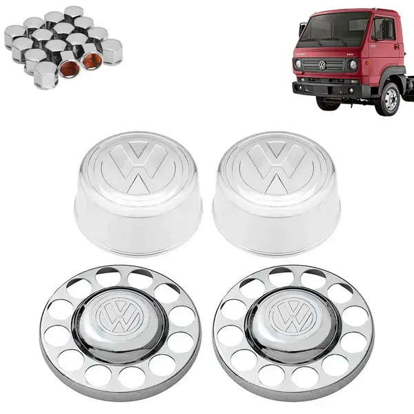 Kit Sobre Tampa Cubo Cromada para Caminhão VW Delivery Até 2017 4×2