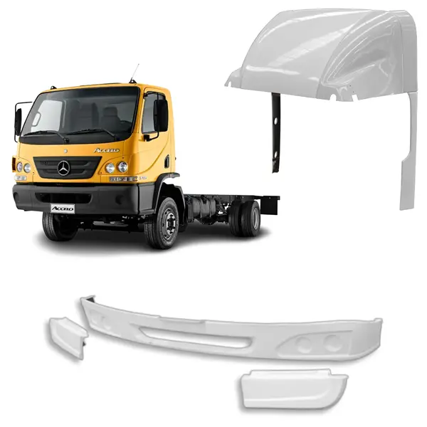 KIT Spoiler e Defletor Ar Aerofólio MB Accelo Cabine Simples