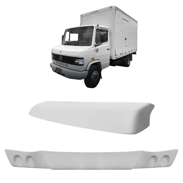 KIT Spoiler e Tapa Sol Caminhão MB 709 912 p/ 4 Farois