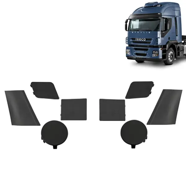 Kit Tampas Acabamento Para-Choque Dianteiro para Caminhão Iveco Stralis 2008 á 2014