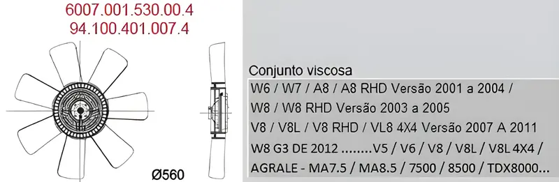 KIT Viscosa Helice para Agrale 6000 8500 — 6007001530004