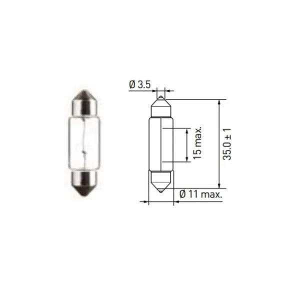 Lampada Torpedo Uso Diverso Gullin — 59200 L35X10 5W