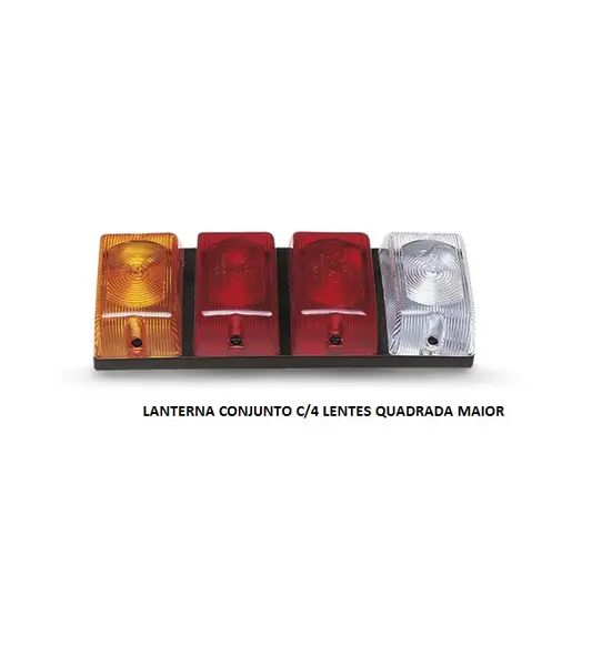 Lanterna Conjunto C/4 Lentes Quadrada Maior
