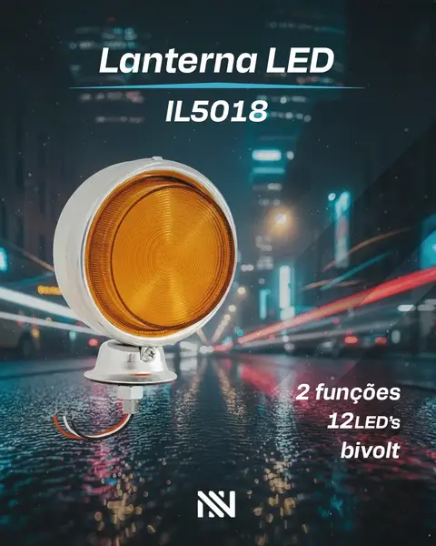 Lanterna Foguinho 24V 12 LEDS Lente Alta Bojuda — IL5018