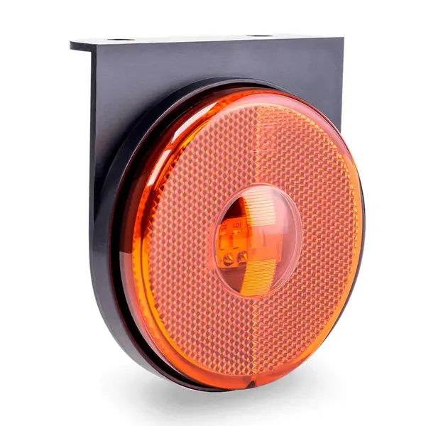 Lanterna Lateral de LED C/ Suporte Laranja Carreta 65mm Bivolt